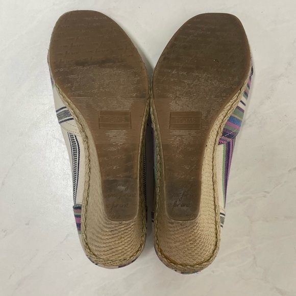 Toms Womens Espadrille Peep Toe Wedges Size 7.5 - Picture 7 of 7